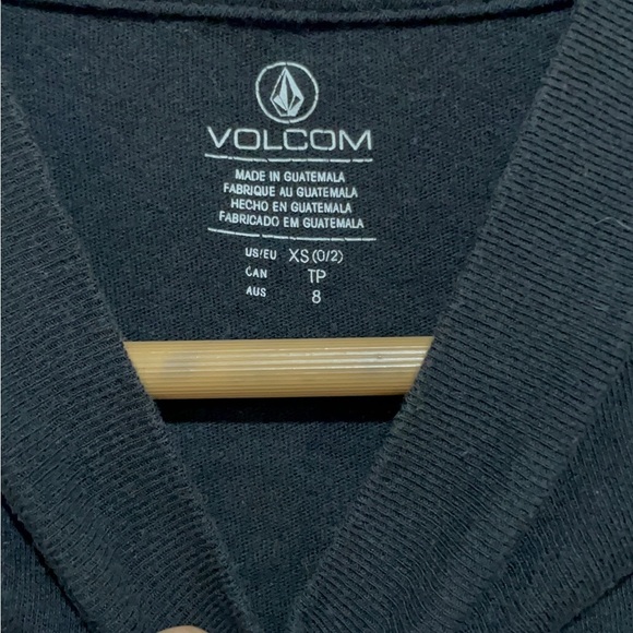 Volcom Black Crop Top with Colorful Stripes - Picture 2 of 7